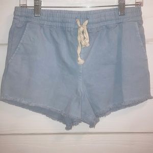 Denim drawstring shorts